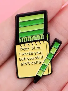 Fashion Quote Notebook Pin Badge, Durable Metal Pins, Creative English Letter Decor, Zinc Alloy Cartoon Design, Fashion Accessory, Suitable for Backpacks Sweaters Hats