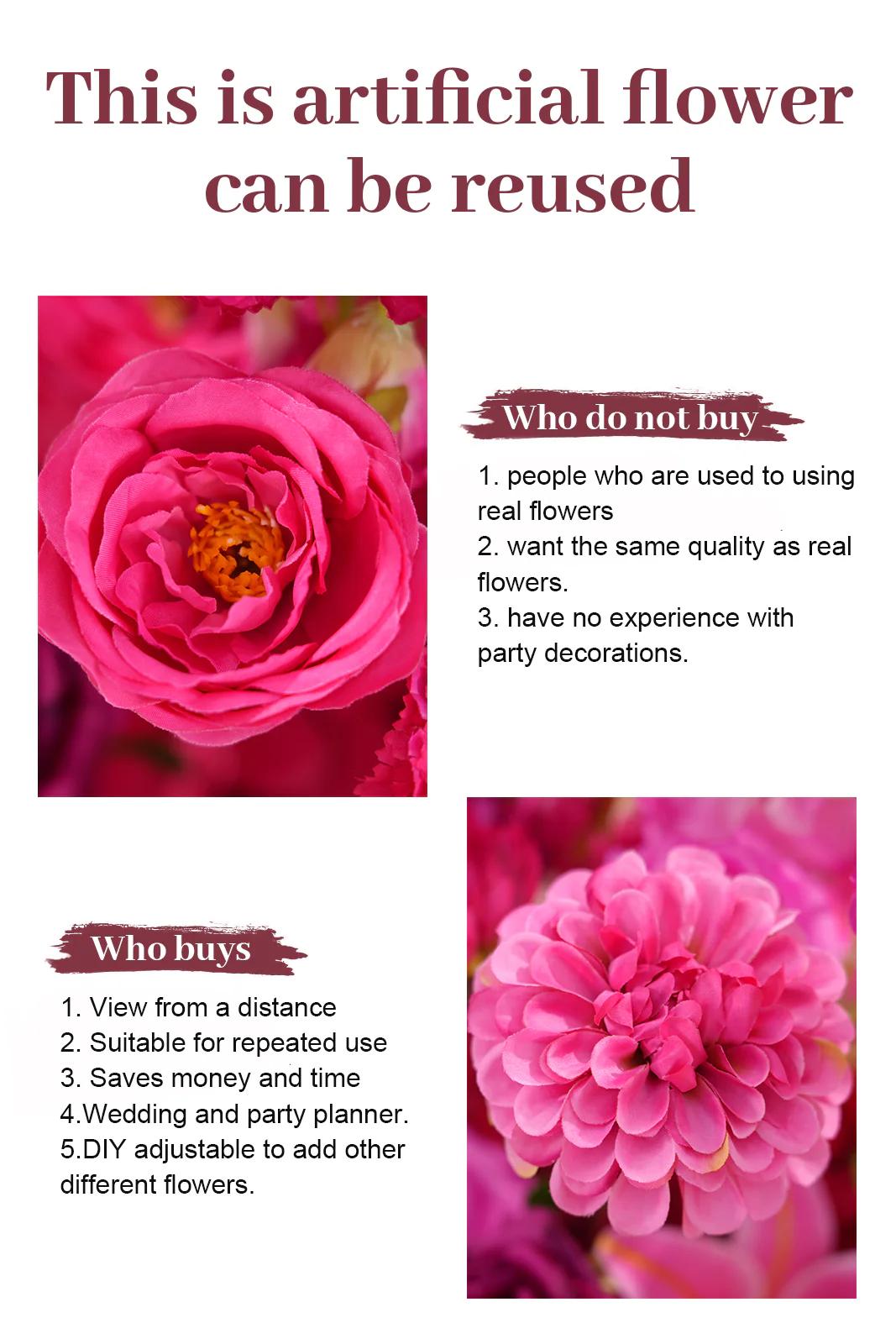 A8971 2pcs Hot Pink Floor Flower Table Centerpieces Wedding Event Supplies