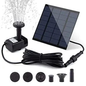 Solar Fountain Pump Kit with Separate Solar Panel, 1.8w Upgraded Solar Water Pump, 3m Long Cable, 4 Nozzles, Solar Powered Fountain for Bird Bath, Outdoor Pond, Patio Garden