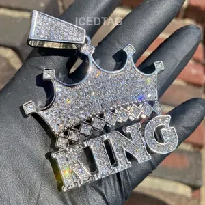 14K Gold Plated Ice Out Large Rhinestone Hip Hop Pendant