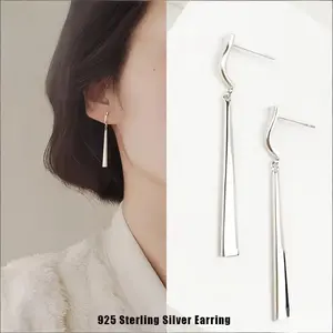 1 Pair of Elegant Simple Style 925 Silver Pendant Earrings for Women, Romantic Gifts, Versatile Earrings, Minimalist Design, Delicate Craftsmanship, Drop Earrings