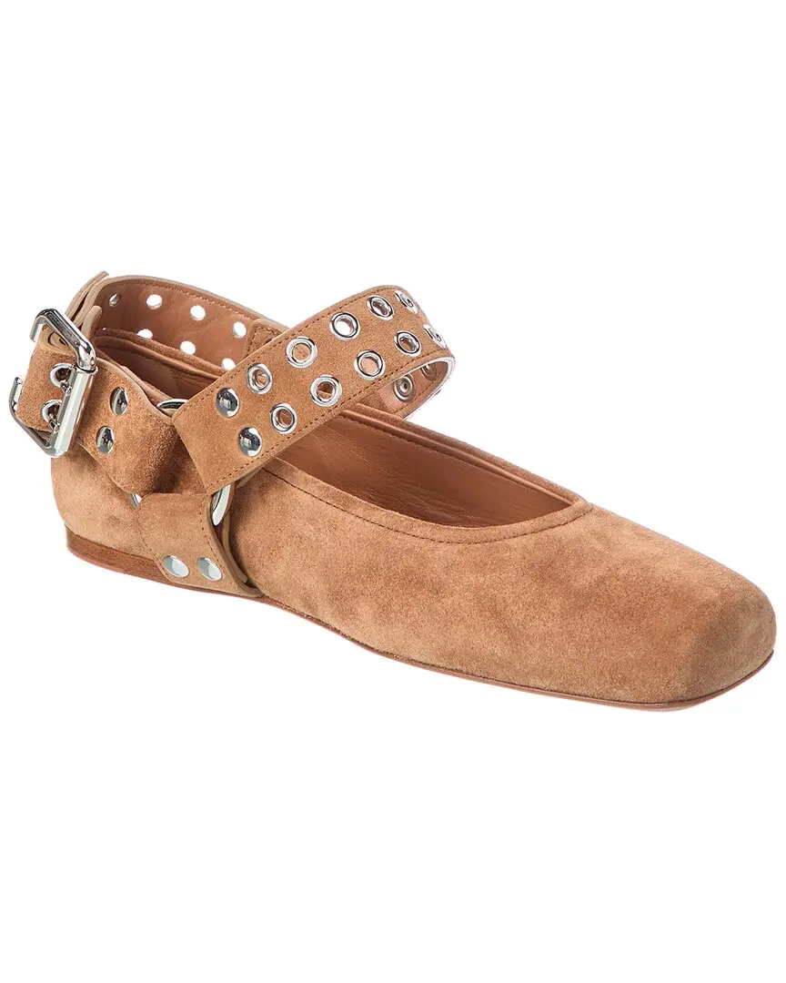 ALAÏA Biker Suede Ballet Flat