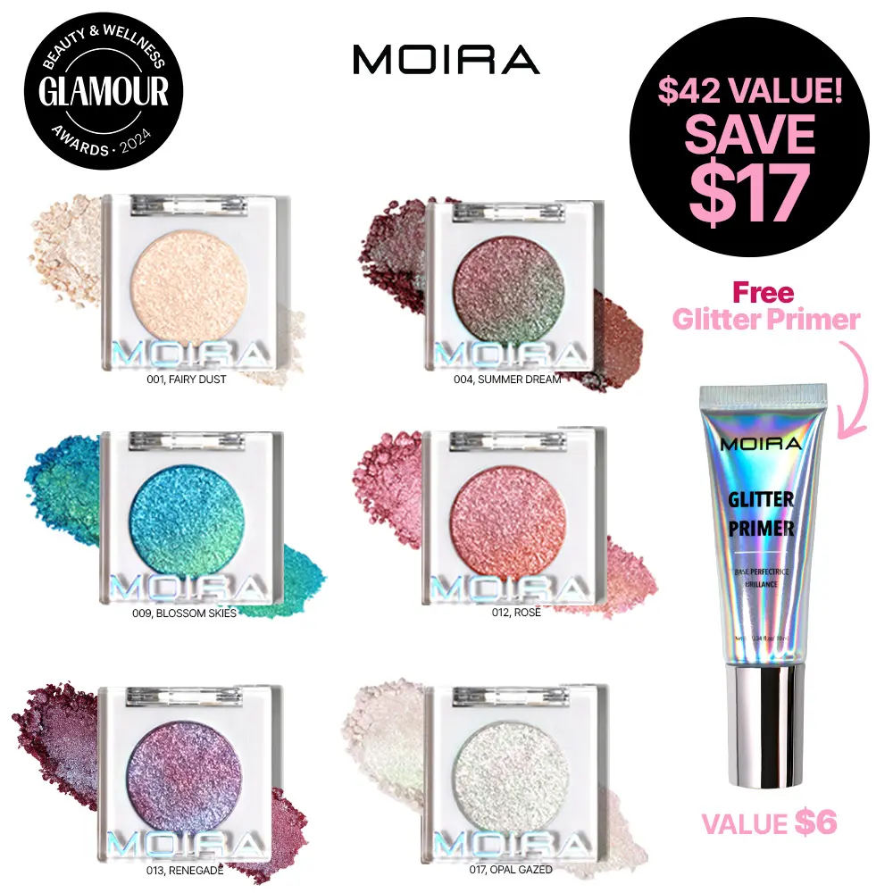 MOIRA | Chroma Light Shadow Bundle | Liquid Shimmer Eyeshadow Collection with High-Impact Sparkle