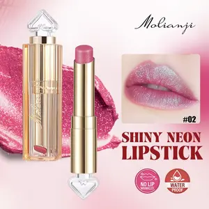 5 Color Metallic Matte Glitter Lipstick, High Pigment Long Lasting Moisturizing Glossy Lip Gloss, Waterproof Shimmer Lip Balm Gift for Valentine's Day