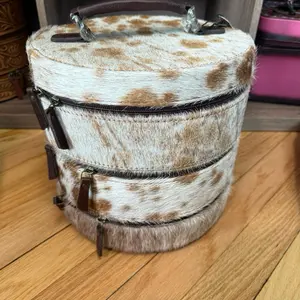 Hair on hide large jewelry case