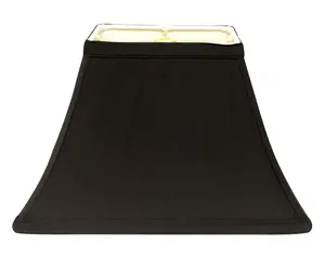 HomeRoots 470003 14 in. Black with White Lining Rectangle Bell Shantung Lampshade