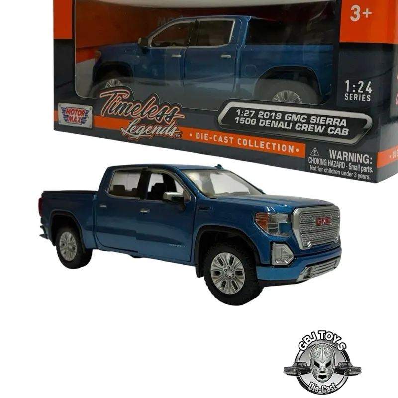 GMC 2019 Sierra 1/27 Denali Crew Cab Metallic Blue Die-Cast Collection