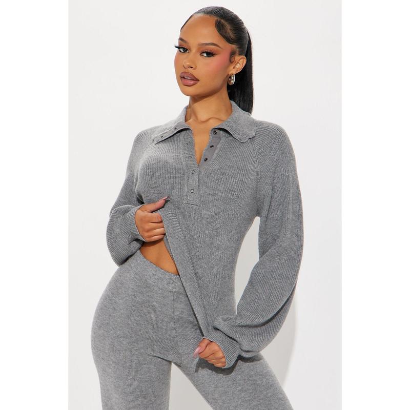 Samaria Sweater Pant Set - Charcoal