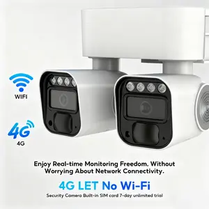 Solar 4G LTE Security Camera (No Wi-Fi Needed), Dual-Lens 360° PTZ, 2K Color Night Vision, Spotlight Siren, IP65 Waterproof, Remote APPControlled, Motion Activated, Night Vision, Outdoor, Data refillis required for Unlimited 4G data usage