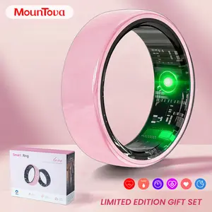 【2026 New】Pink Ceramic Smart Ring for Women, Fitness & Sleep Tracker, Heart Rate & Stress Monitor, Cycle Tracking, IP68 Waterproof, 5-7 Day Battery, iOS & Android, Charging Case  Summervibes SummerWins DealsForYouDays