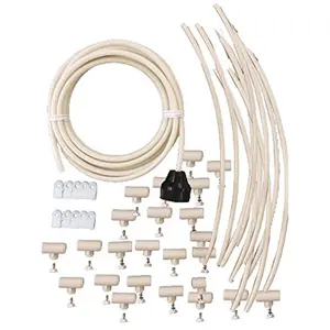 Mist Cooling  Patio Misting Kit Assembly Make Your Own Misting System - 5 Minute Installation, 48 ft. & 12 Nozzles