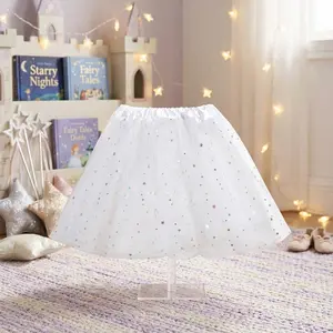Little Girls' Sparkle Sequins Tutu Skirt - 3 Layered Tulle Ballet Dance Dress with Elastic Waist for Princess Party 0-6 Years Old Perfect for Birthday Photo Shoot Playtime Festive Occasion Lightweight Comfortable Fashion
