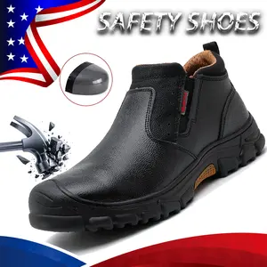 High-quality Safety Shoes Men Work Sneakers Indestructible Shoes Anti-smash Anti-puncture Work Shoes Spring and Autumn Annals New Waterproof boots Anti-slip Roofing Shoes Steel Toe