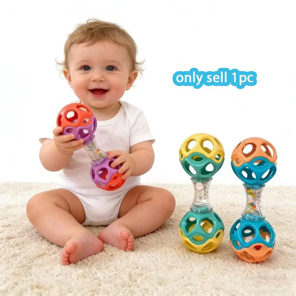 Baby Teething & Grasping Toy, Soft Rubber Rattle Ball with Sensory Development for Newborn,Holiday Gifts for Baby