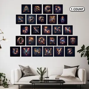 Glitter Letter Pattern Diamond Arts Colorful Painting Kit without Frame, 1 Count DIY Diamond Decorative Art Picture for Beginner, Wall Art Decorations