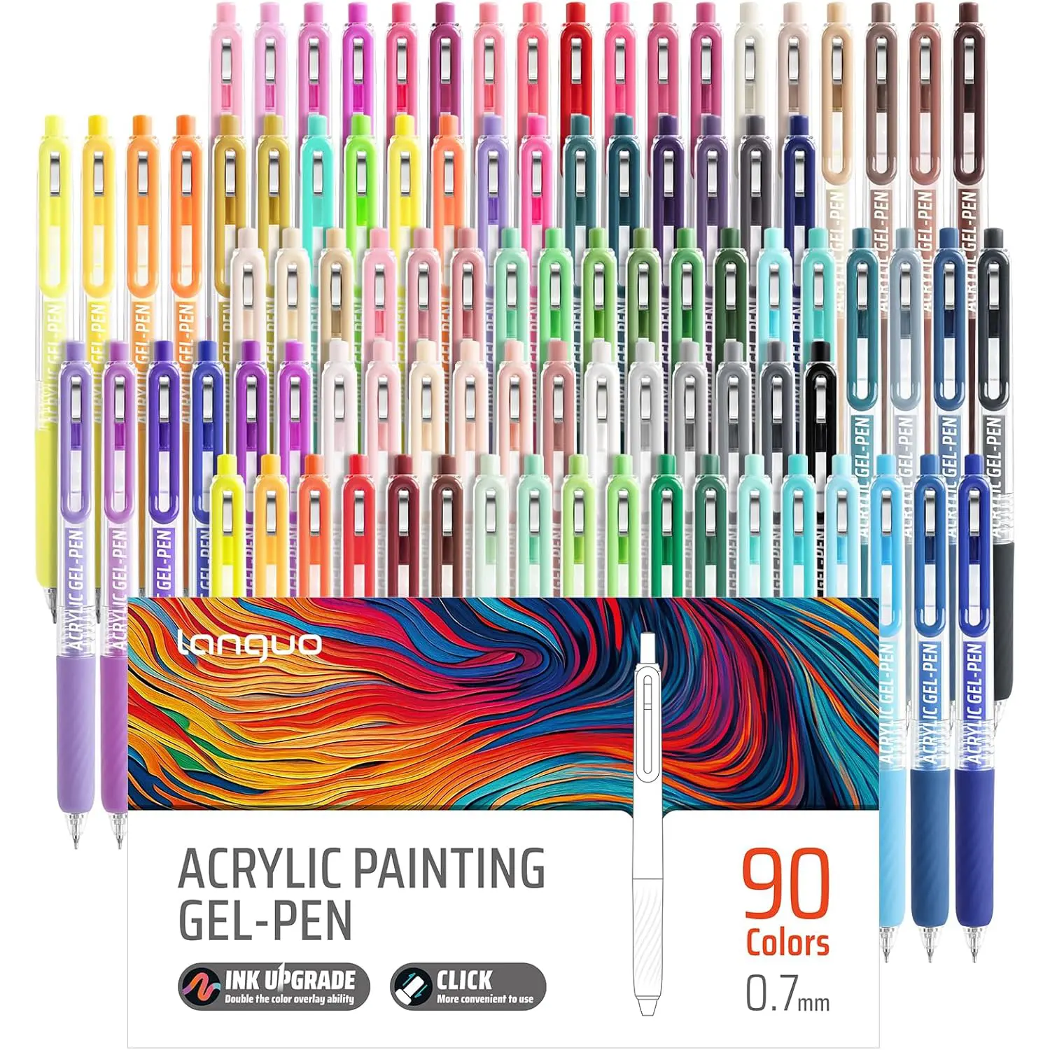 Gel Pens For Coloring, Retractable Colored Pens for Black Paper & White Paper, 0.7mm Fine Point Colorful Pens for Coloring, Writing, Drawing, Journaling, Note Taking, School, Office, Home