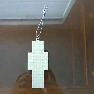 laser cut and marked Minecraft keychain that lets you design your own unique character.