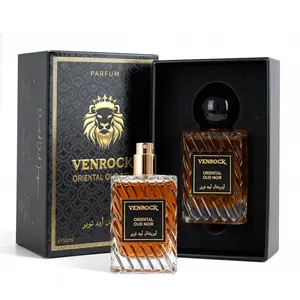 VENROCK Oriental Oud Noir Perfume 50ml Eau de Parfum with Exotic Fragrance Notes Birch Tar Rose Bergamot Raspberry Saffron Cedar Agarwood Patchouli Guaiac Wood Super Ambroxan Vetiver Amber Musk