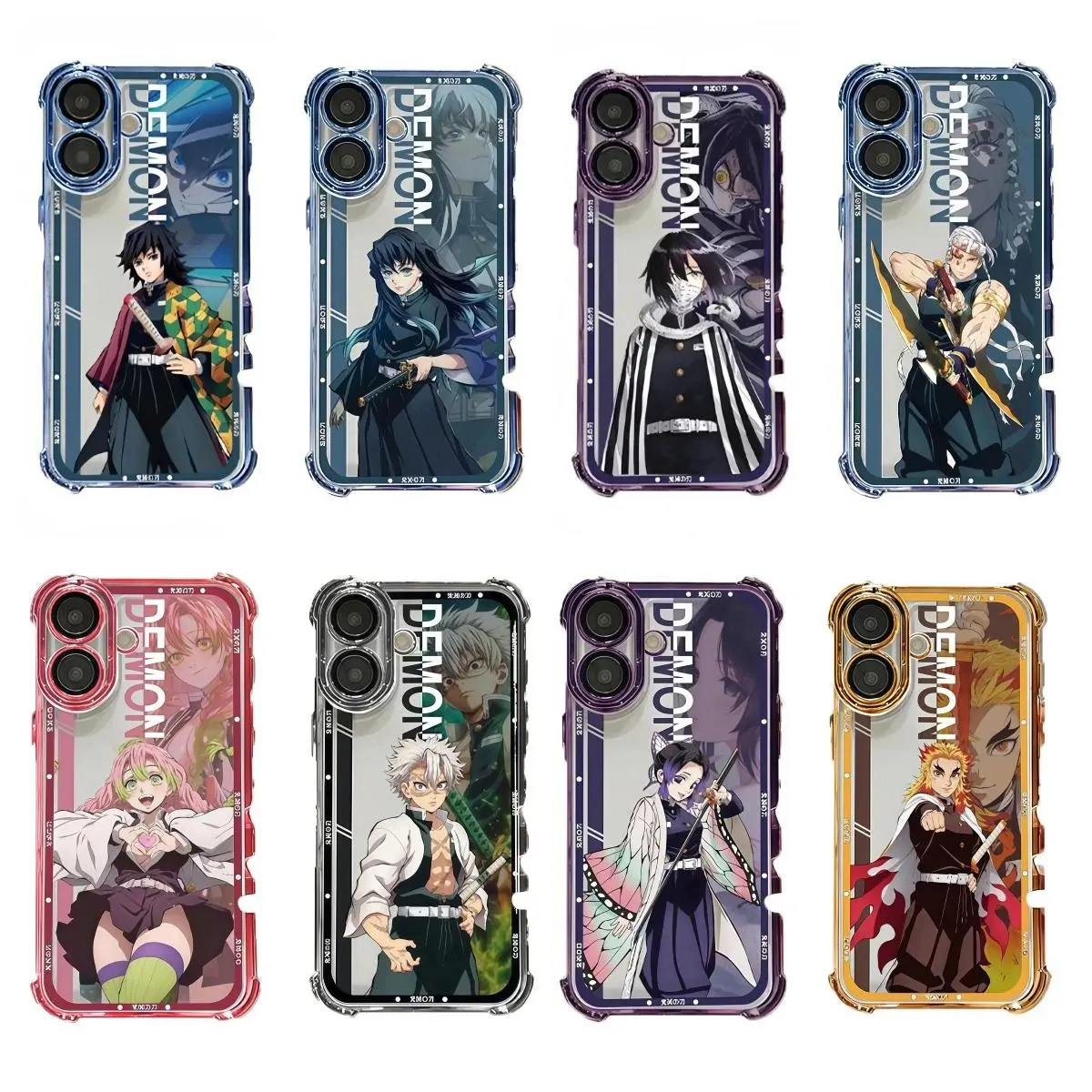 Demon Slayer Collage Smartphone Case, Trendy Anime Handheld Cellphone Case with Protection for iPhone 17 Pro Max,16,15,14,13,12,11 & Samsung S21-S25, Perfect Gift for Anime Fans
