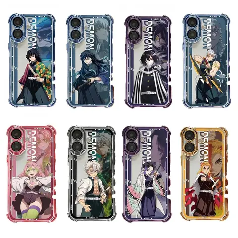 Demon Slayer Collage Smartphone Case, Trendy Anime Handheld Cellphone Case with Protection for iPhone 17 Pro Max,16,15,14,13,12,11 & Samsung S21-S25, Perfect Gift for Anime Fans