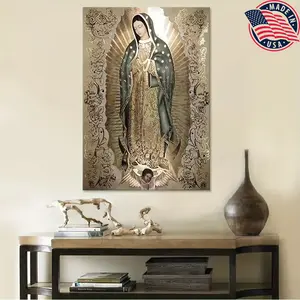 [Canvas Material With Frame] Modern Virgin Of Guadalupe Canvas Art Poster - Frameless Wall Decor For Living Room And Bedroom, Perfect Accent For Fall Home