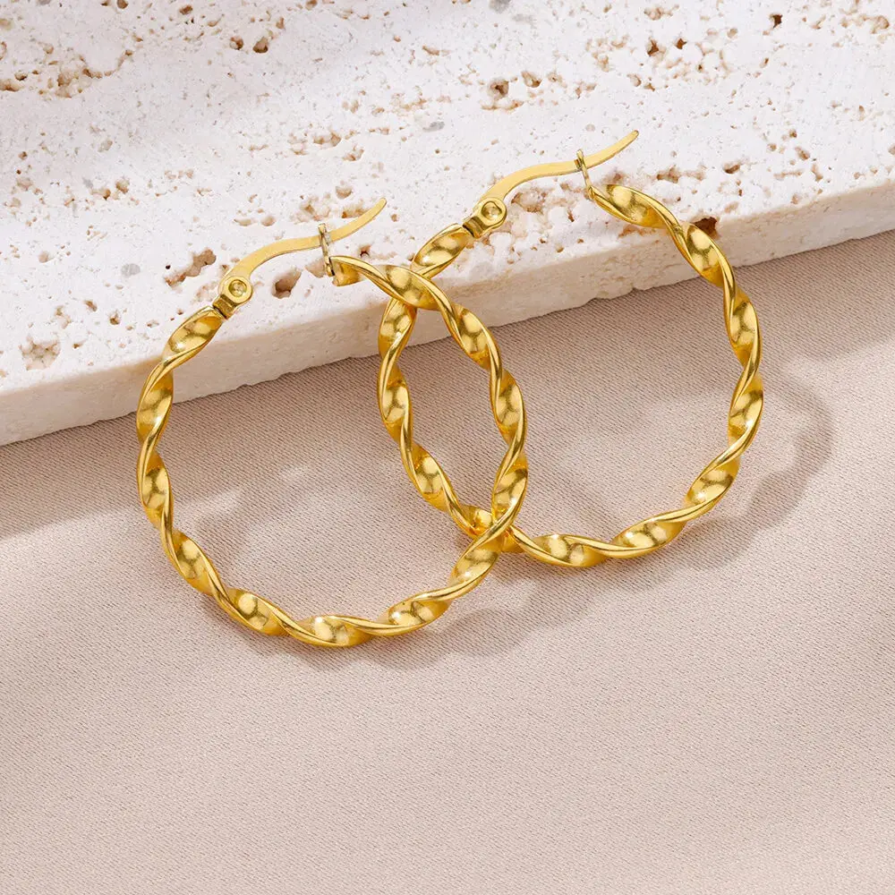 Chic Vintage Twisted Hoops