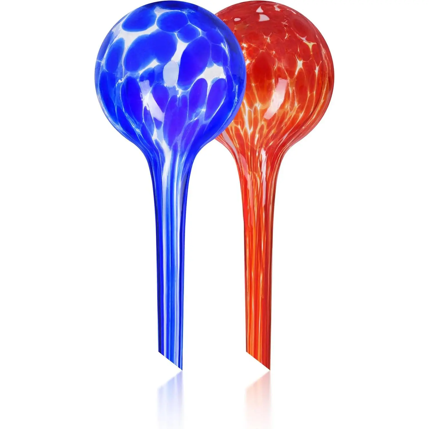 Watering Globes Set of 2 - Small Self Watering Globes for Indoor & Outdoor  - Multicolored, Automatic, Glass Watering Bulbs for Daily Use,  Watering Devices