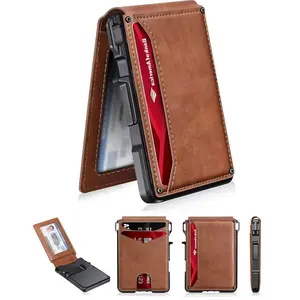 Minimalist Men’s Slim Wallet: 9 - 13 Cards, Money Clip, ID Window. RFID - Blocking, Aluminum Bifold Pop - Up SpringStatements