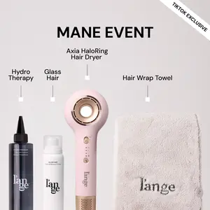 L'ANGE HAIR - Mane Event -Axia HaloRing Hair Dryer • Glass Hair Thermal Blowout Primer • Hydro Therapy 7 Second Instant Repair Treatment •    Blush Hair Wrap Towel, Vanity, Haircare