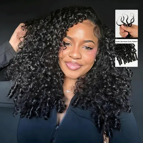 [Lowest]Cheetahbeauty Burmese Curly Crochet Hair for Miracle Knots Boho Braids Water Wave Crochet Human Hair Extension Pre-Separated 50g/Pack, 4-5 Packs for Full Head #SummerWins #SohoChic #tiktokshopstockup