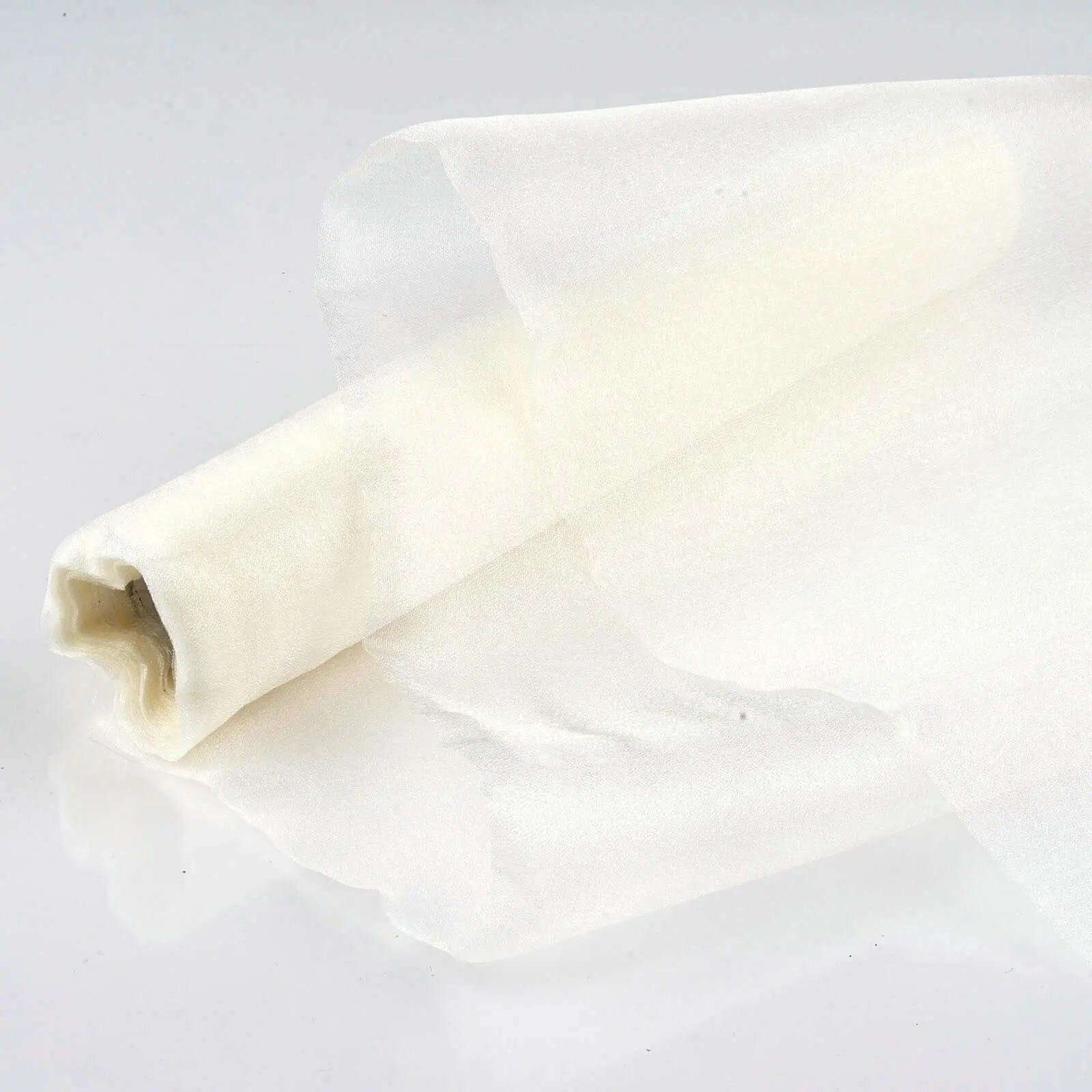 Ivory Sheer Chiffon Fabric Bolt - 12"x10yd, Chiffon Material for DIY Voile Drapery, Sewing & Soft Furnishings Supplies