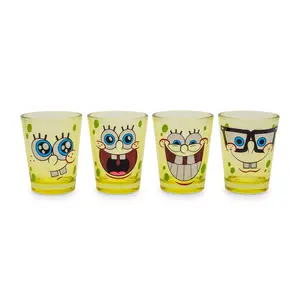 Nickelodeon SpongeBob Faces 2-Ounce Mini Glasses | Set of 4