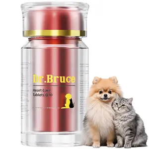 Dr.Bruce Heart Care Tablets Q10 for Dogs & Cats, Dual Heart Hydrolysate Formula, Supports Myocardial & Cardiovascular Health, Antioxidant Anti-Aging Supplement