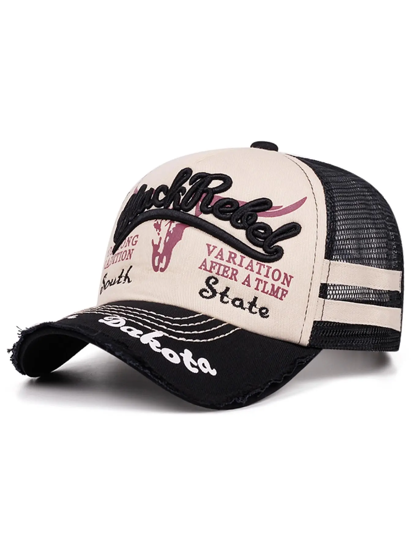 Stylish Embroidered Adjustable Trucker Style Hat Mesh Snapback Cap for Men and Women
