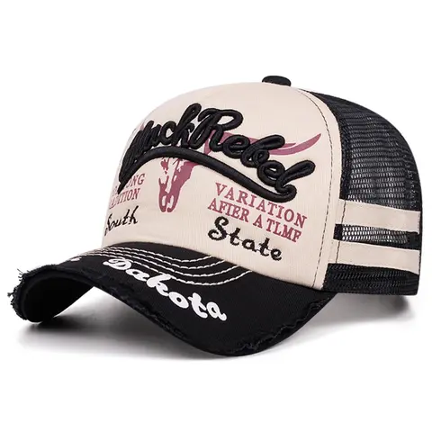 Stylish Embroidered Adjustable Trucker Style Hat Mesh Snapback Cap for Men and Women