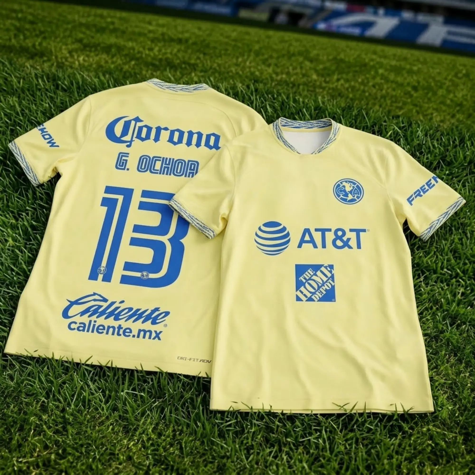G.Ochoa Yellow Club America Soccer Jersey 22-23 Liga MX, Quick-Dry Short Sleeve Soccer Shirt, Mexico Shirt, Game Day Sports Top, Liga MX Fan Gear