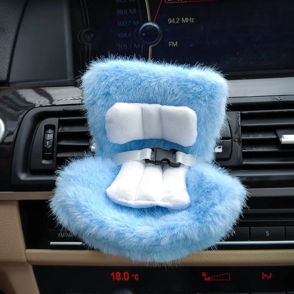 Mini Doll Car Seat Holder for 10-17cm Dolls, Cute Plush Car Doll Seat Pad, Air Vent Decor, Car Interior Decoration, Perfect Gift for Doll Lovers