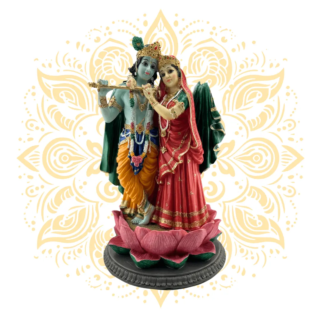 Polyresin Radha Krishna on Lotus 13.5"