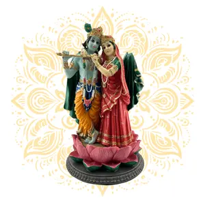 Polyresin Radha Krishna on Lotus 13.5"