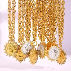 Vintage Coin Toggle Necklace 37mm Pendant with 58.7g Weight and 500x8mm Dimensions G+S