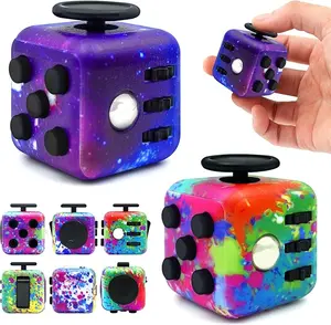 Fidget Cube 2‑Pack Stress Relief Toy for Adults & Kids Six‑Sided Focus & Sensory Handheld Quiet & Audible Fidgeting