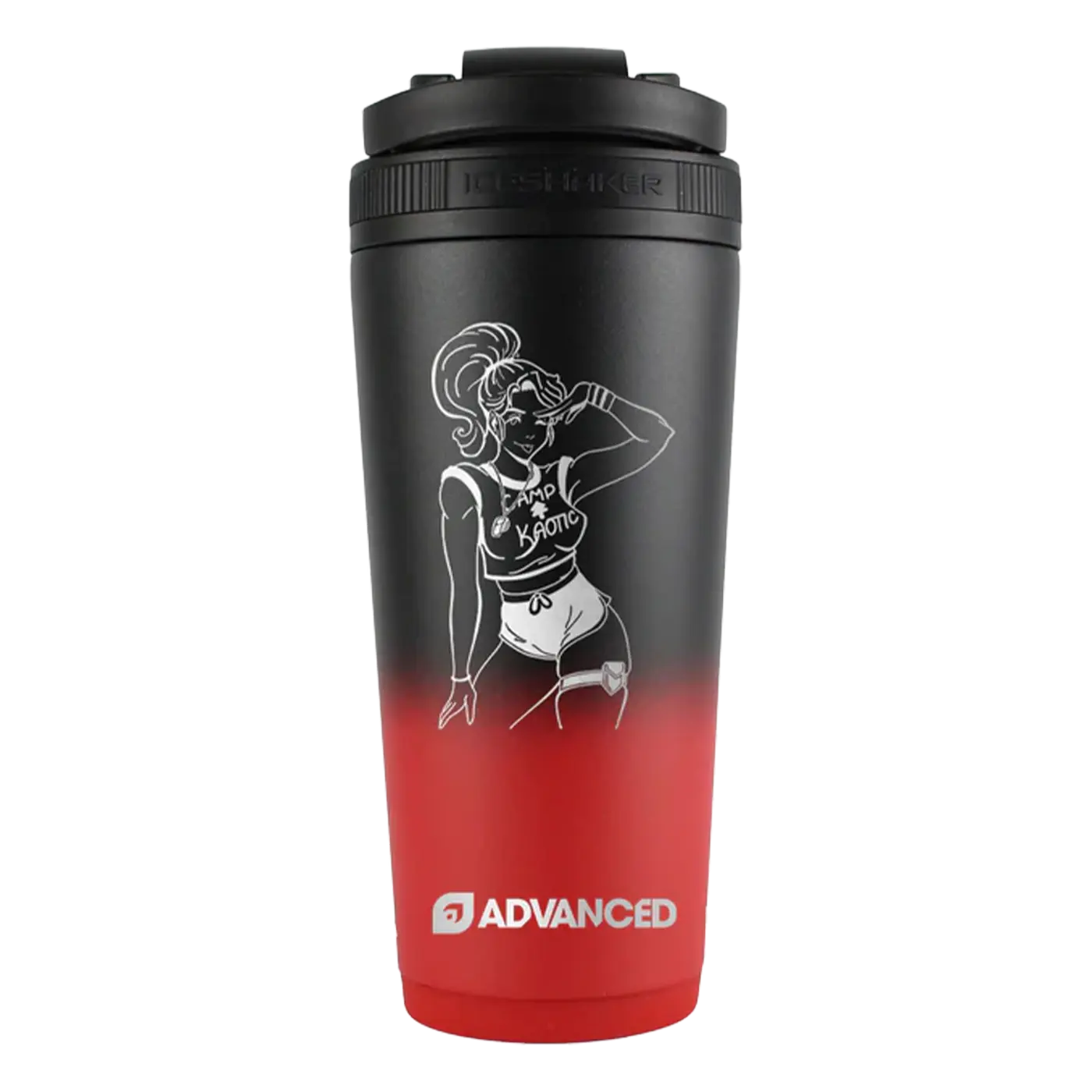 Kaoticleigh Custom 26oz Ice Shaker - Red Black Ombre