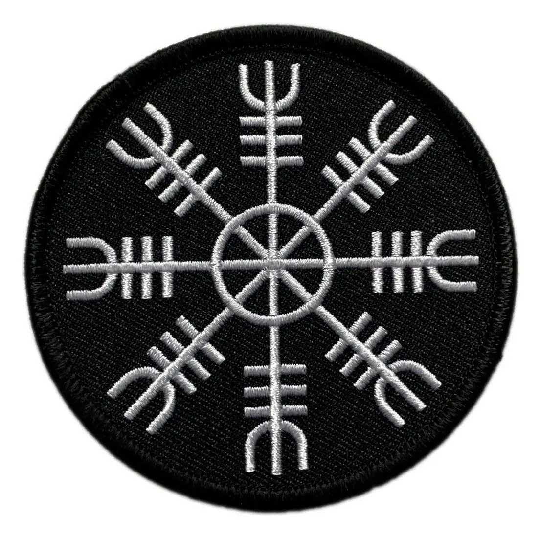 Helm of awe Viking Rune Patch [Iron on Sew on -3.0 X 3.0 inch -VR7]