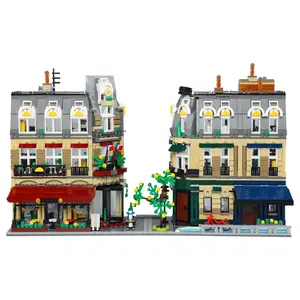 CaDA Paris Restaurant Building Brick Kit C66004 Four Seasons Tree House Model with Romantic Streetscape & Educational Benefits