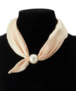 Solid Pearl Magnet Scarf Necklace