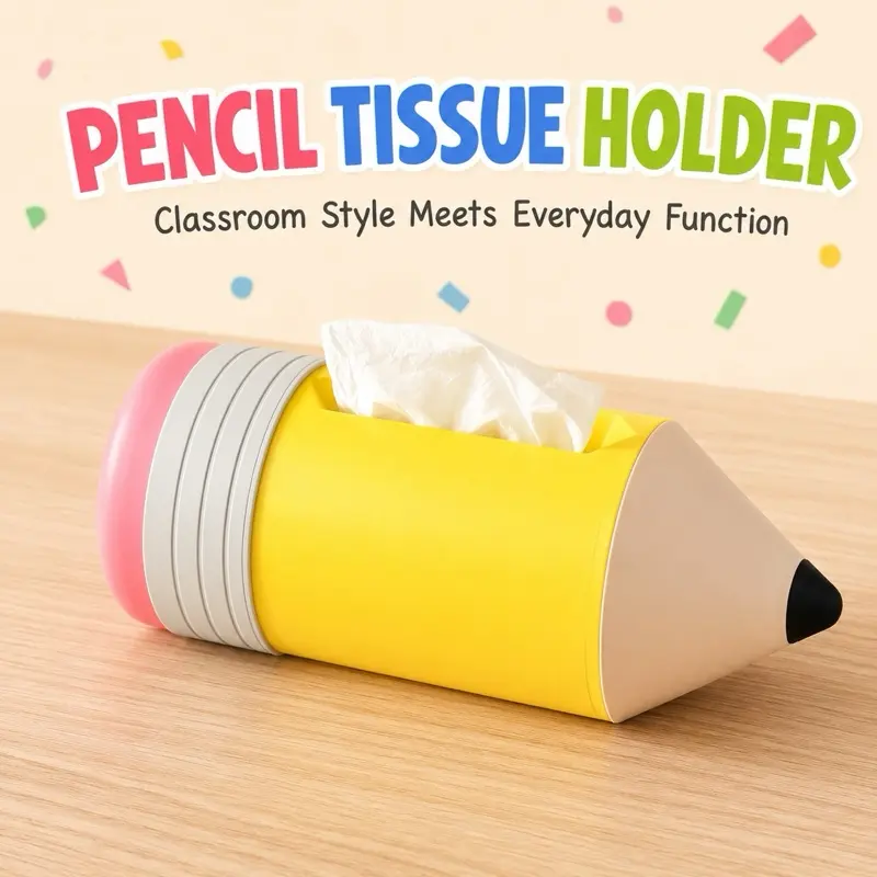 Pencil-Themed Tissue Holder Back to School Classroom Decorations Set