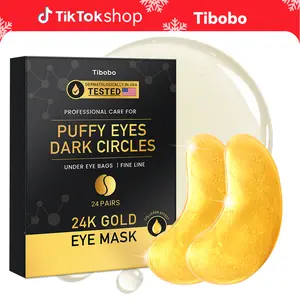 [Tibobo Official] 24K Gold Hydrogel Eye Patches (24 Pairs) | Depuffs Under-Eye Bags & Smoothes Dark Circles in 10 Minutes