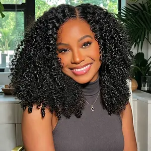 ISEE HAIR Wear Go 7*5 Kinky Curly Glueless Human Hair Wigs Pre-Cut Lace Front & Pre Plucked Natural Hairline & Pre-bleached Tiny Knots Glueless Human Wigs Beginners Friendly  Vacation Hair #Summervibes#ISEECrochetNewArrivals