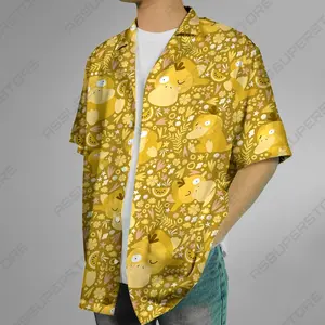 Psyduck Hawaiian Button-Up Shirt Psyduck Hawaiian Psyduck Water Shirt Gift