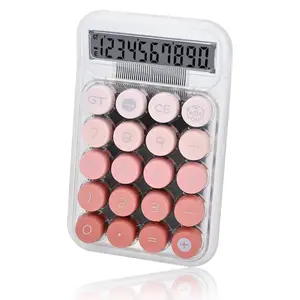 2026 Cute Desktop Calculator,Large Button Design and LCD Display,10 Digits,Transparent Gradient Mechanical Switch Calculator,Battery Power,Ideal for School Home Office Basic